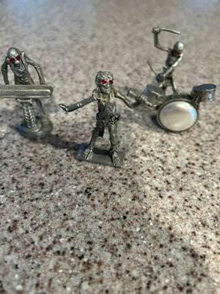 7 piece pewter skeleton rock band|121123