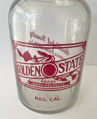 1940, Vintage Golden State Milk Bottle, 1 Gal (RSV)|93374