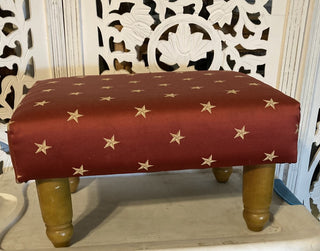 Red Footstool w/Gold Stars RSV|83352