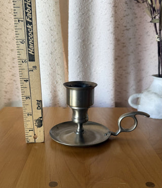 Pewter Candlestick Holder with Handle (LZD - RSV)|108501