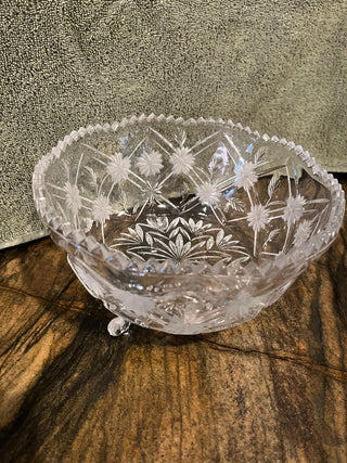 Anchor Hocking Star Of David Heavy Footed Fruit Bowl RSV|123145