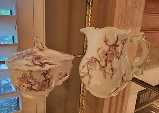 Creamer/Covered Sugar Pink Floral Limoge Haviland RSV|66185