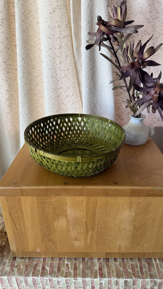 Green Woven Basket (LZD - RSV)|108094
