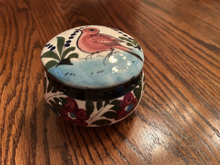 Mexican Folk Art Trinket Dish with Lid, 3" x 2"   MTS|71635
