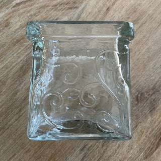 Scroll Glass Cube Candleholder RSV|80431