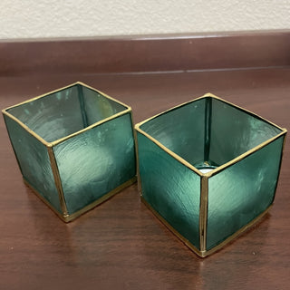 Turquoise Capiz Square Candle Holder RSV|112612