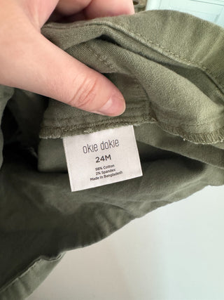 24M - Green Denim Overall Dress - Okie Dokie Brand RSV|77162