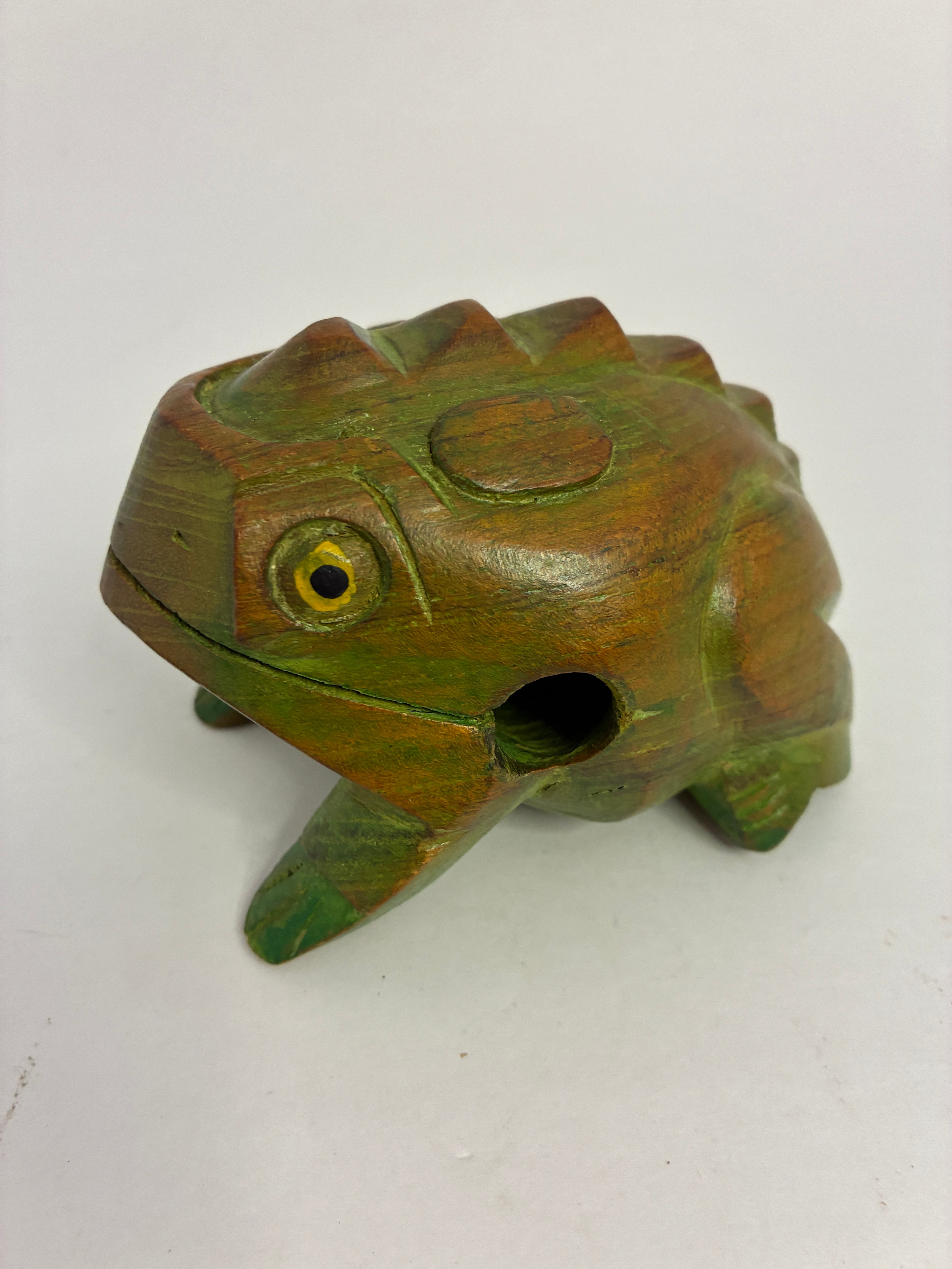 未使用 木製 ギロ Hand-Carved Wood Guiro Frog Percussion Instrument – Bliss Marketplace