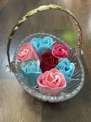 Vintage Crystal Basket Soap Blossoms MTS|60520