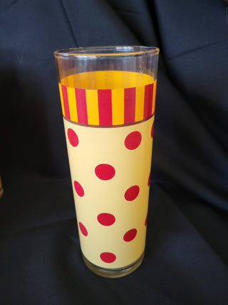 Gail Pittman Yellow & Red Polka Dot Glasses Set of 6 RCD|61436