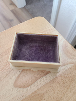 7 1940s Yellow Bakelite pieces: 1 tray, 1 nail buffing set, 3 lids, 1 ring box bottom|58143