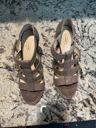 Women’s Coach “Tamarah” Gladiator, Stacked 4” Heels in Size 9 B - RCD|116433