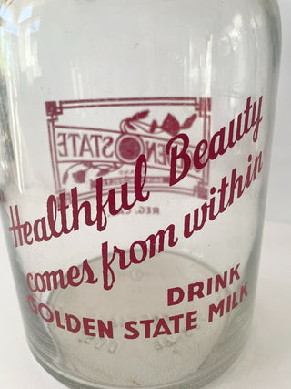 1940, Vintage Golden State Milk Bottle, 1 Gal (RSV)|93378