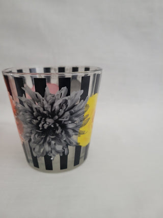 3 Painted Black Stripes w/Multi Color Floral Tumblers RCD|106204