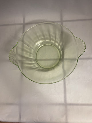 8” Uranium depression glass bowl rcd|75260