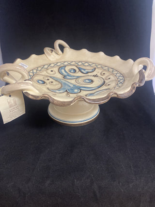 Vintage compot handled bowl made in Italy rcd|87178