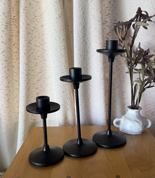 Black Candlestick Holders Set of 3 (LZD - RSV)|108537