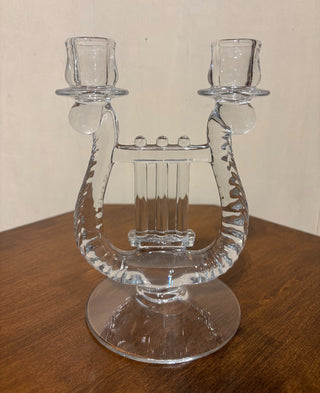 2pc Glass Duo Harp Candlesticks MTS|65002