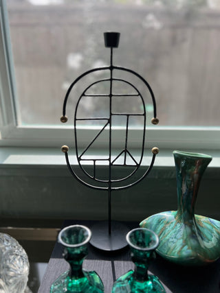 Mid century modern metal sculpture|57272