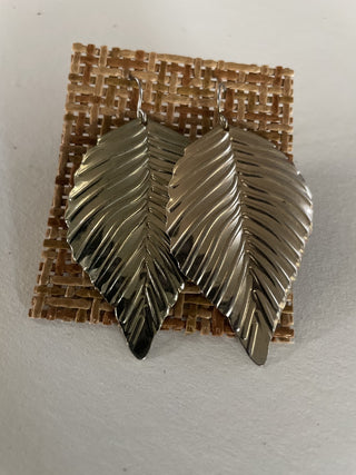 Metal Leaf Dangling Earrings RSV|24381