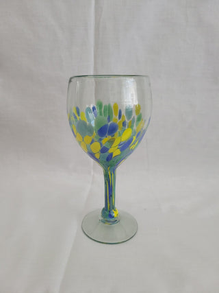 Hand Blown Glass Confetti Wine Goblets Set of 4 RCD|96324