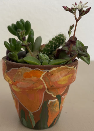 Handpainted Poppies 2in Terra Cotta MTS|70914