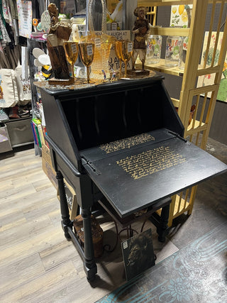 Vintage Black Secretary With Gold Accents  RSV|100196