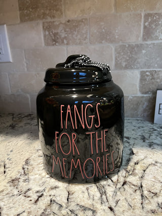 Rae Dunn Large Halloween "Fangs for the Memories" Cannister RCD|117923