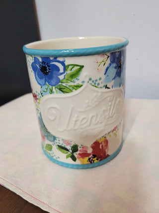 Pioneer Woman Melody Stoneware Utensils Crock RCD|60891