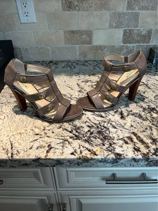 Women’s Coach “Tamarah” Gladiator, Stacked 4” Heels in Size 9 B - RCD|116437