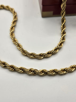 Monet goldtone rope chain necklace, vintage, RSV|110959