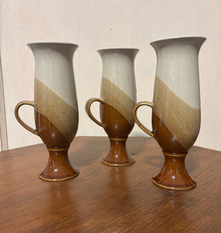 3pc MCM Ceramic Brown Layered Coffee Mugs #78 MTS|65329