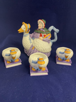Mother Goose teapot and 3 cup set RCD|75447