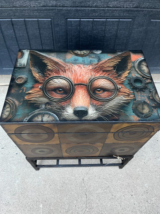 Steam Punk Trunk w/Wrought Removable Iron Base (Custom Design) RSV|106298