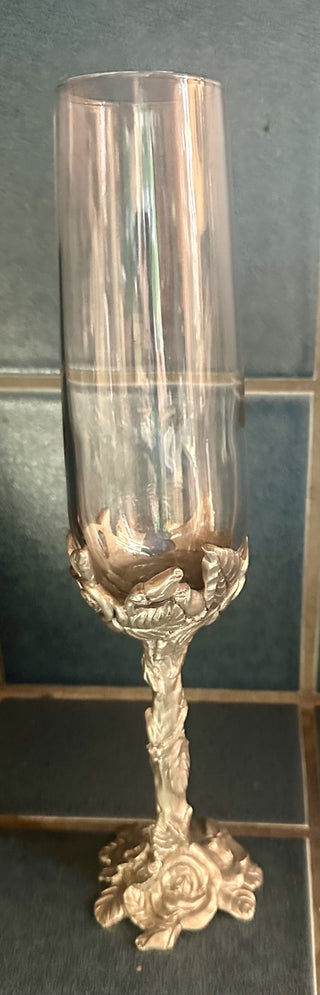 Seagull Canada Pewter Etain Zinn Rose Wine Glass RSV|82783