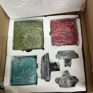 3 Piece Set of Ceramic, Multi Color Floral Cannisters RCD|72350