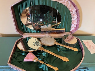 30s/40s gold tone, vanity set,8pcs|92049