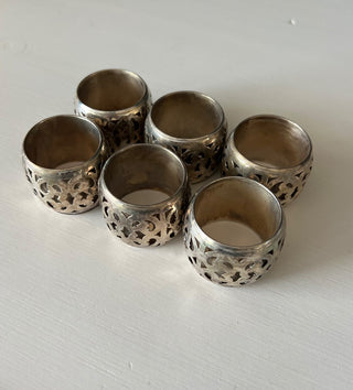 6 Vintage silver napkin rings RSV|88056