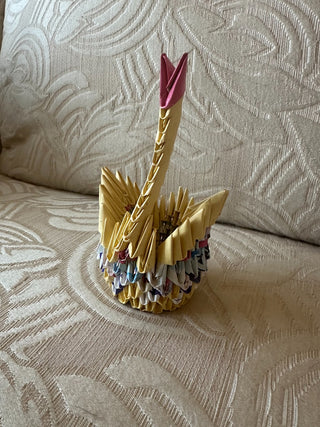 3D Origami (golden venture folding) Swan, multi color 5.5"x2" RCD|84475
