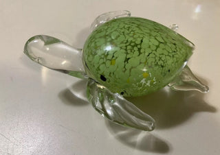 #62 VV Vintage Turtle Art Glass Paperweight Hand Blown MTS|60956