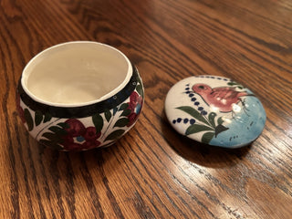 Mexican Folk Art Trinket Dish with Lid, 3" x 2"   MTS|71636