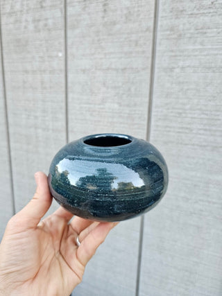Handmade blue low jar RSV|81740