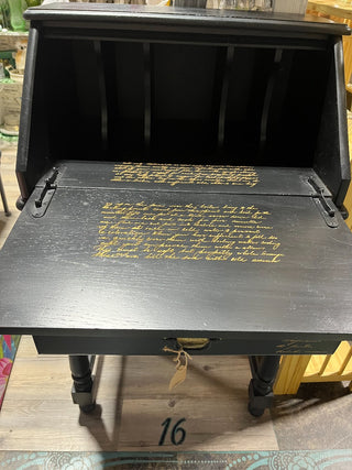 Vintage Black Secretary With Gold Accents  RSV|100193