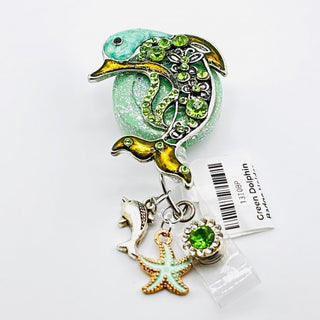 Green Dolphin Badge Holder on a Belt Clip|76211