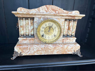 Antique Adamantine Mantle Clock with Key|72686