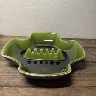 MCM USA Pottery Green Ashtray MTS|120715