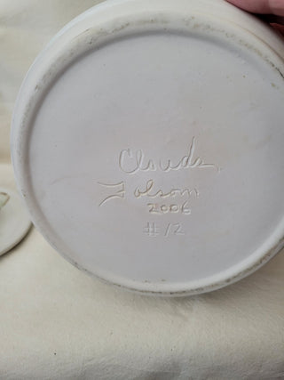 Clouds Folsom Pottery 7-1/2" Lidded Canister Ivy Leaf Design RCD|96565