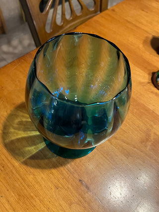 Curved Edged Glass Teal Vase RSV. booth 16|116083