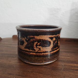 Vtg Circular Studio Art Pottery Planter / Vessel MTS|100166