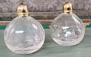 CRACKLED GLASS BALL SALT & PEPPER SHAKERS|92057